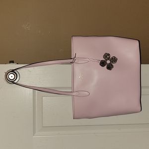 Kate Spade Glitter Flower Light Pink Zip Tote